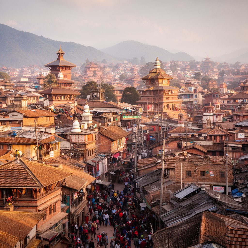 AI-generated illustration of Kathmandu