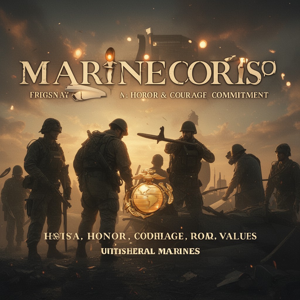 AI-generated illustration of Marine Corps core values