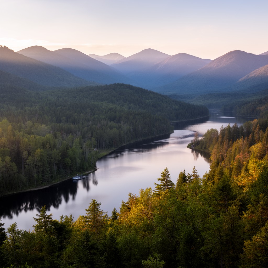 AI-generated illustration of Fulton Chain of Lakes