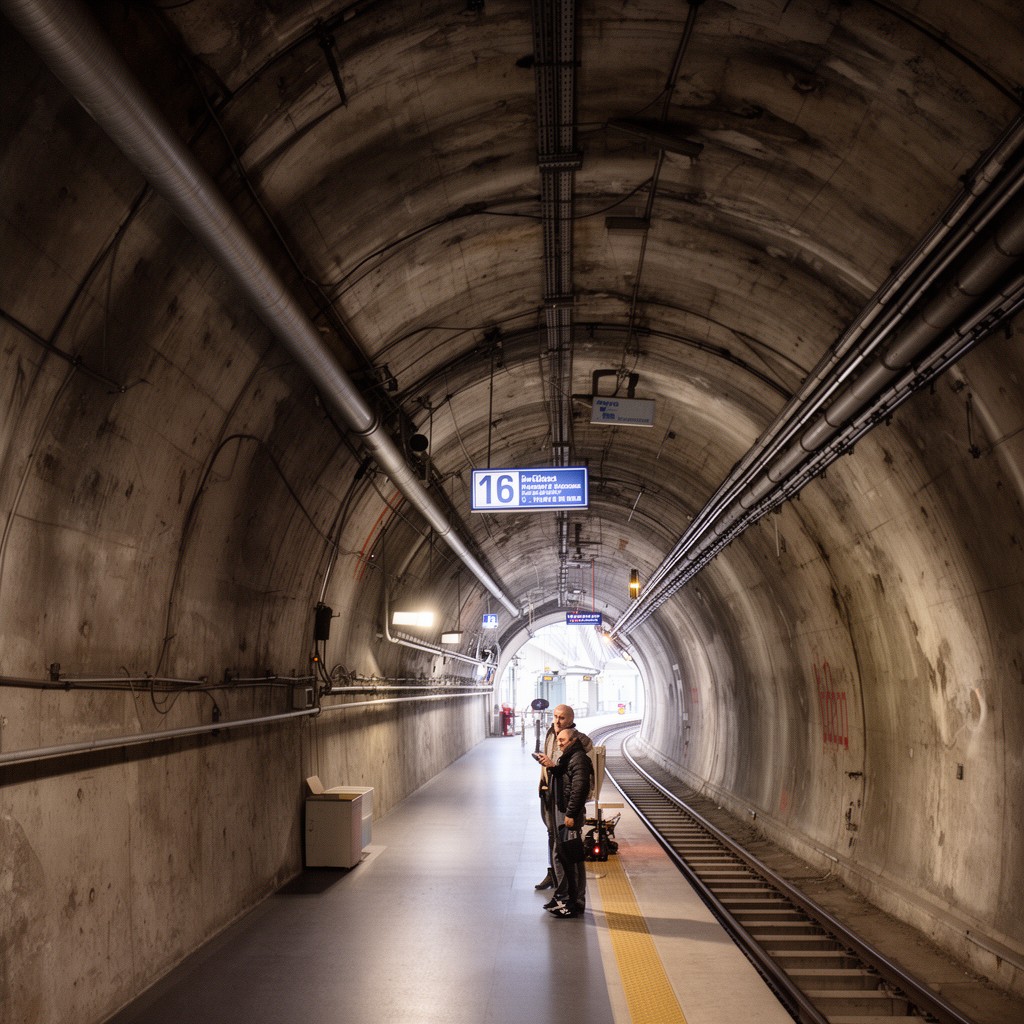AI-generated illustration of Fréjus Rail Tunnel