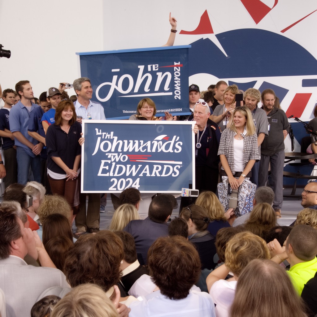AI-generated illustration of John Edwards 2004 presidential campaign