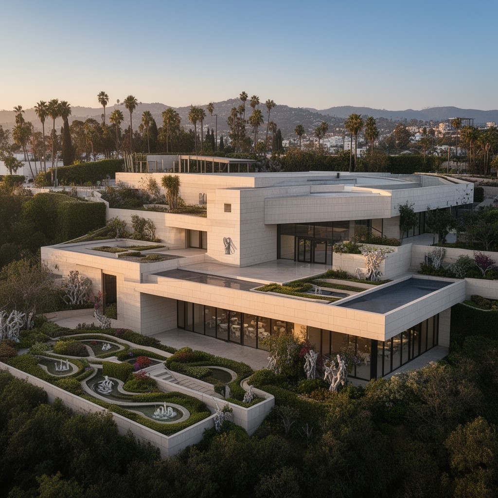 AI-generated illustration of Getty Center
