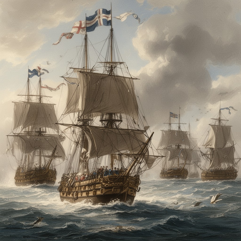 AI-generated illustration of Battle of Solebay