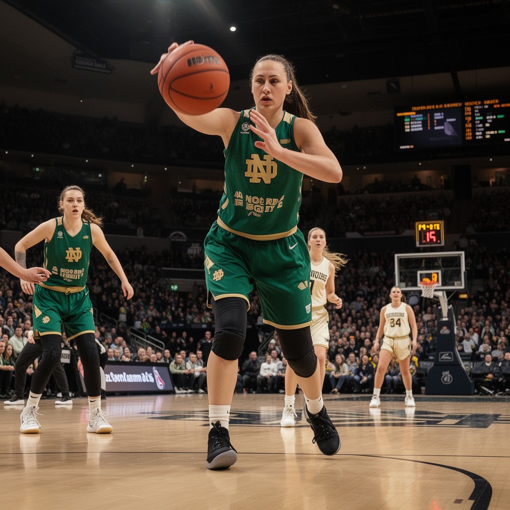AI-generated illustration of Notre Dame Fighting Irish women’s basketball