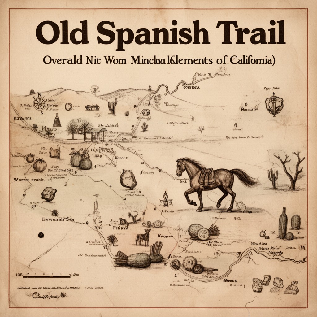 AI-generated illustration of Old Spanish Trail (trade route)