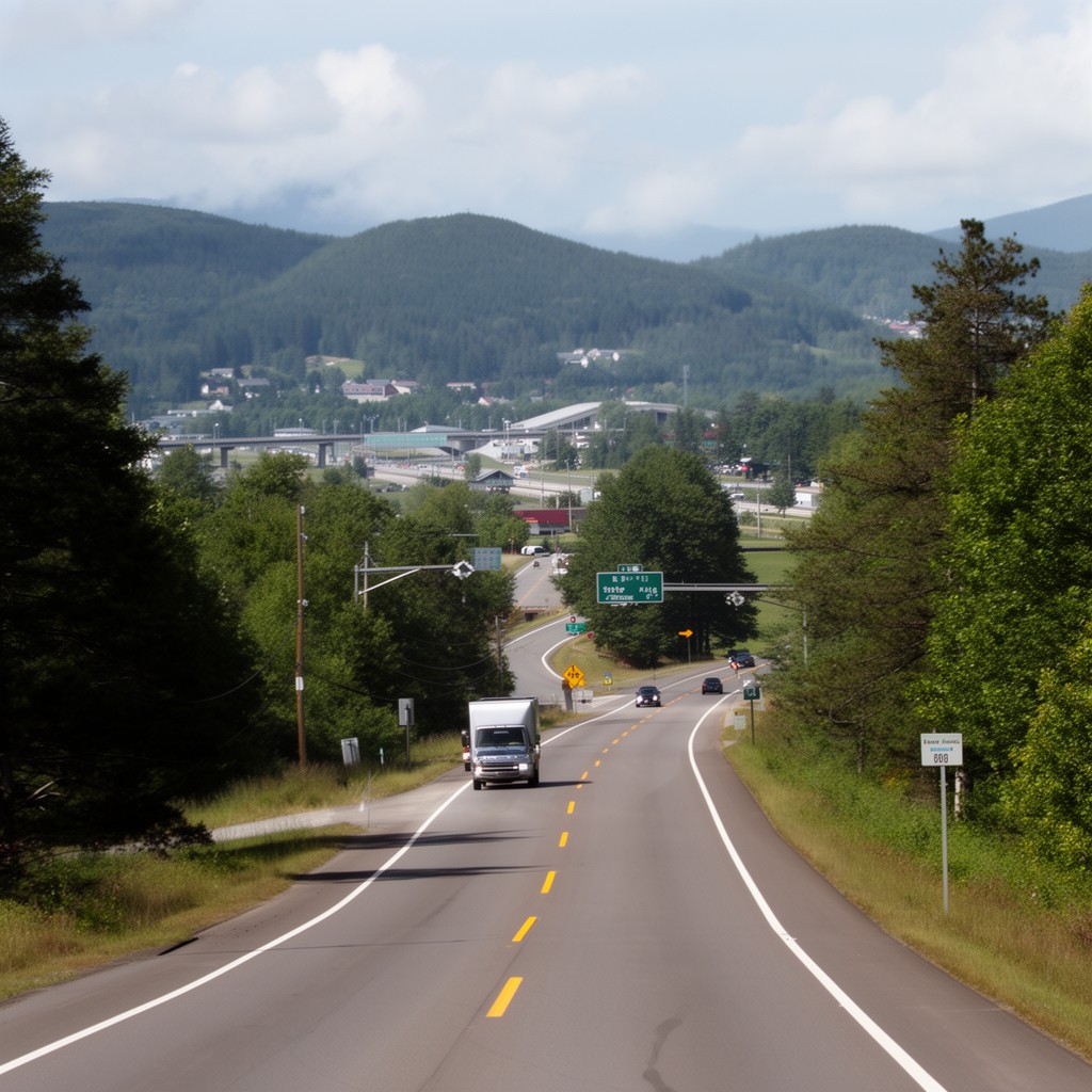 AI-generated illustration of State Route 15 in Brewer, Maine