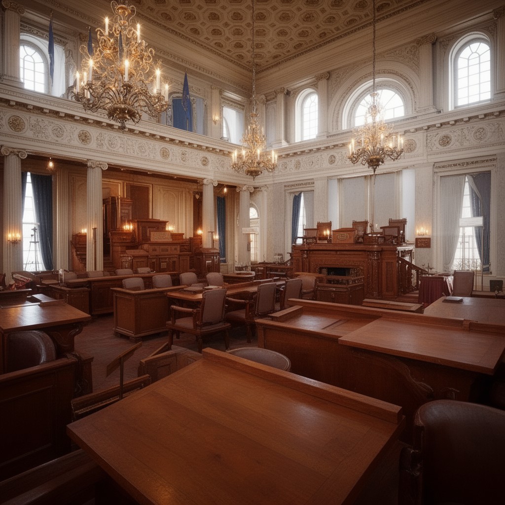AI-generated illustration of Supreme Court Chamber
