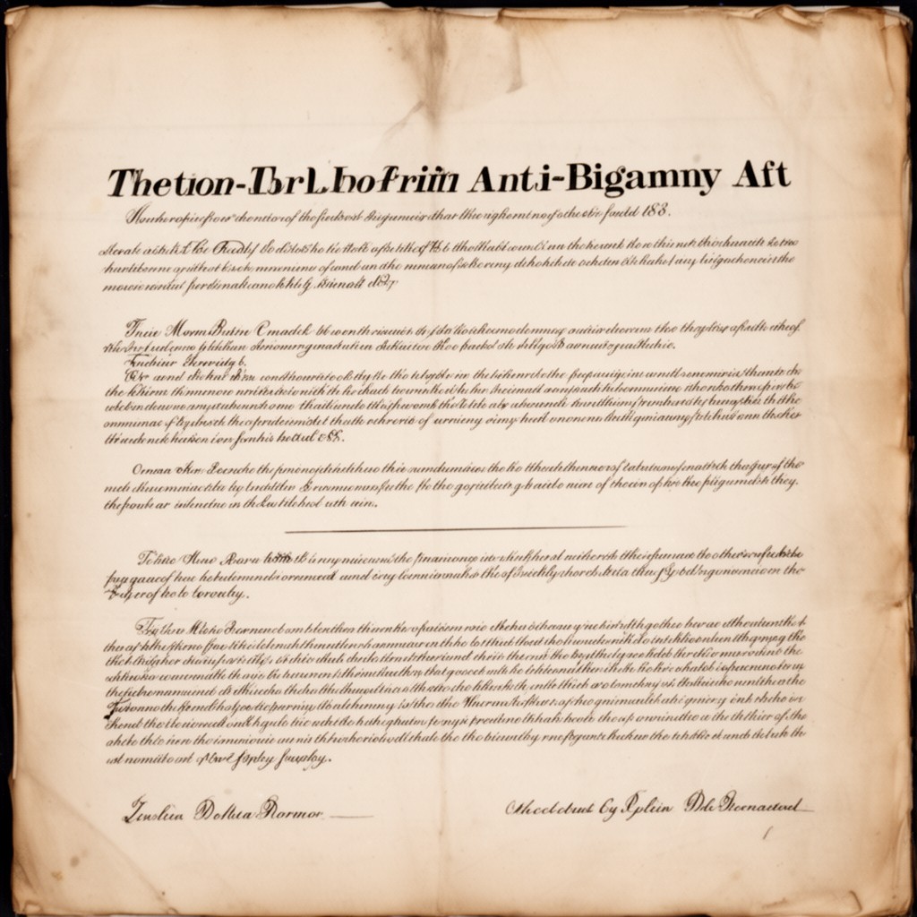 AI-generated illustration of Morrill Anti-Bigamy Act