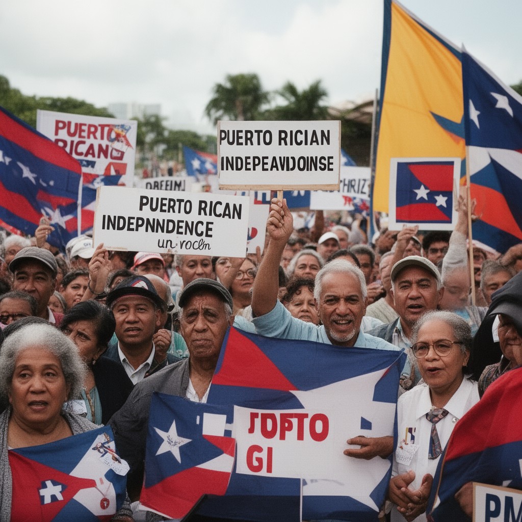 AI-generated illustration of Puerto Rican independence movement