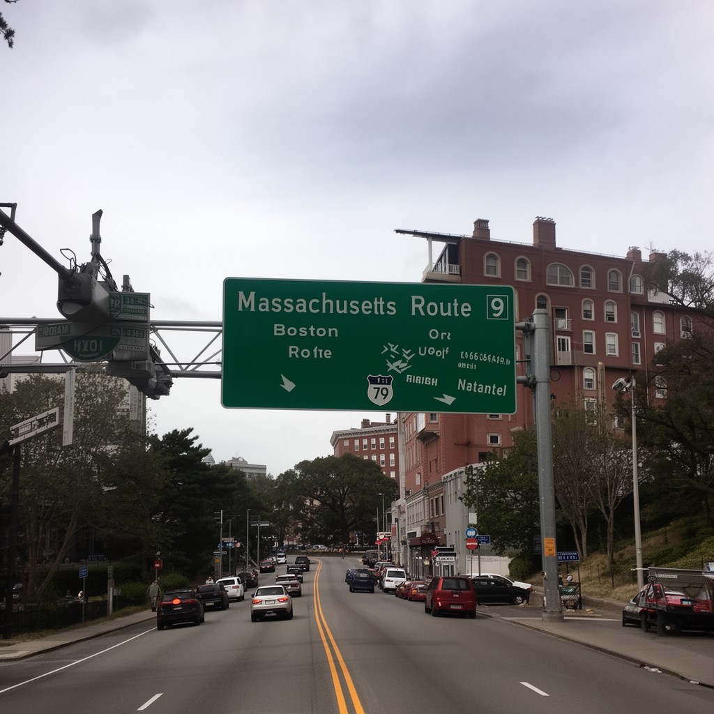 AI-generated illustration of Massachusetts Route 9