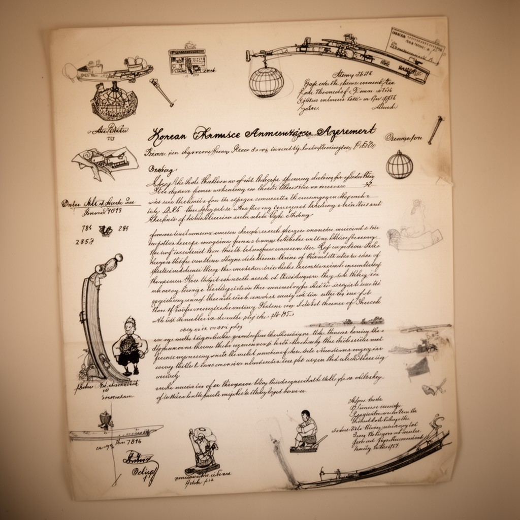 AI-generated illustration of Korean Armistice Agreement