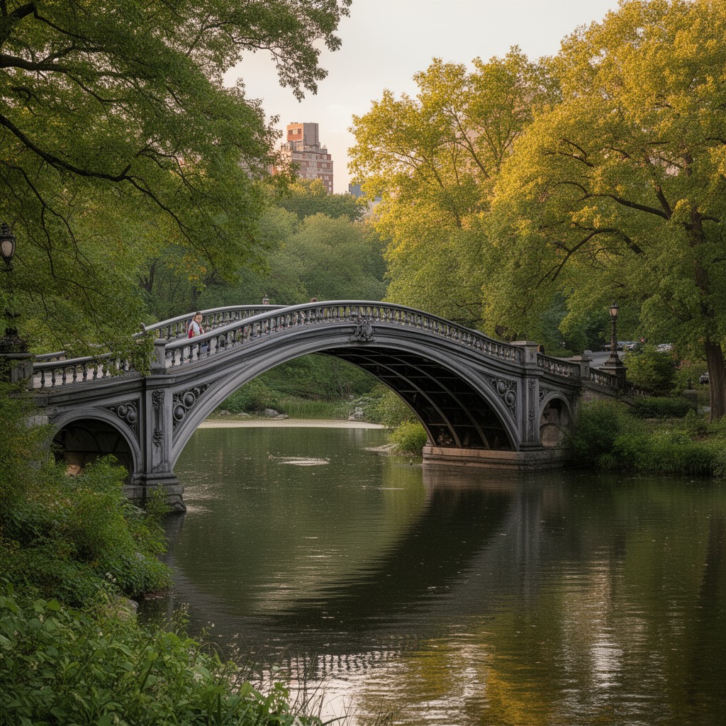 AI-generated illustration of Bow Bridge (Central Park)