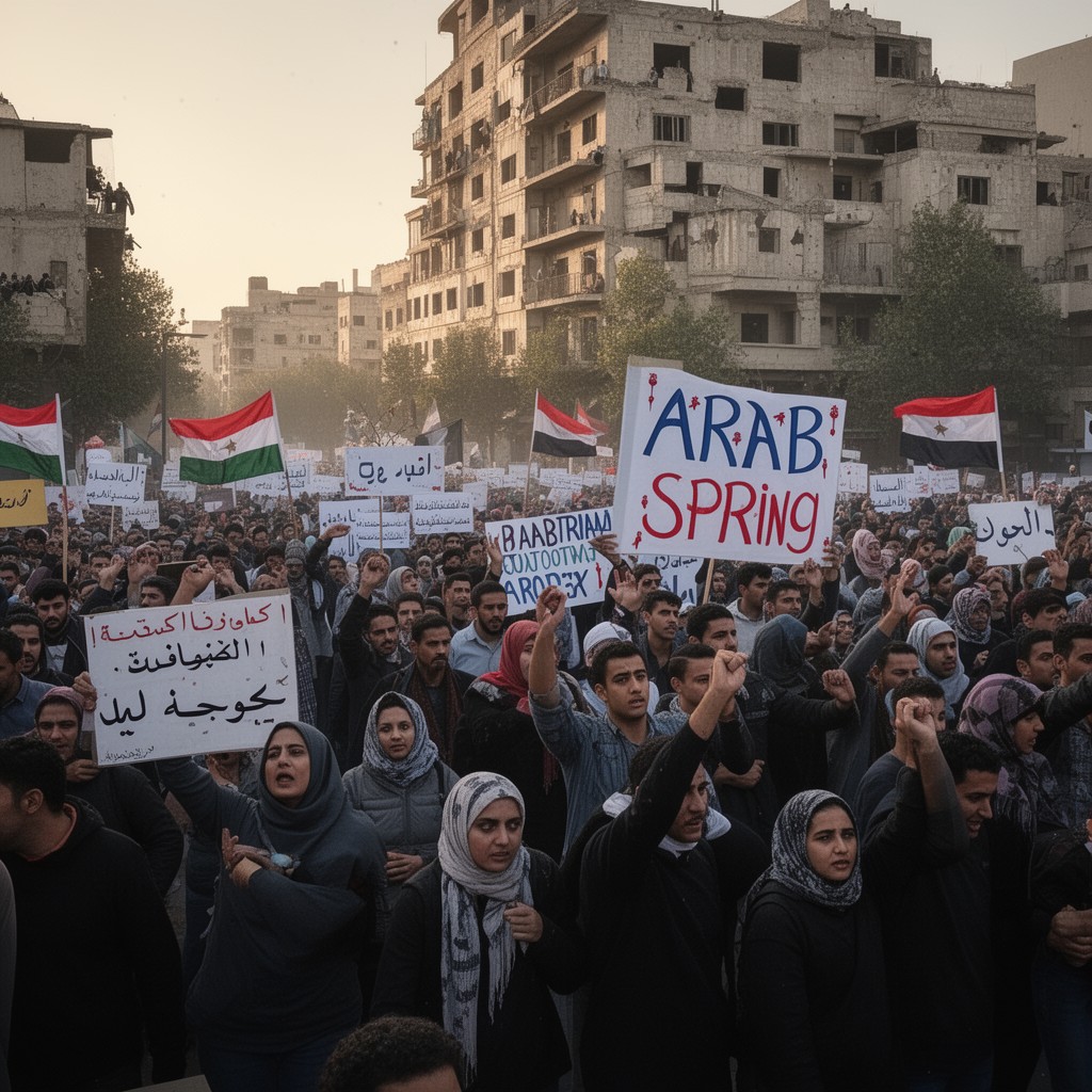 AI-generated illustration of Arab Spring