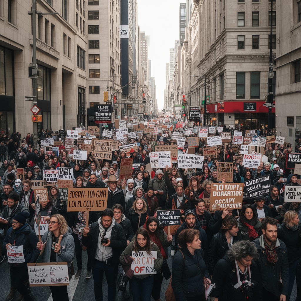 AI-generated illustration of Occupy Wall Street