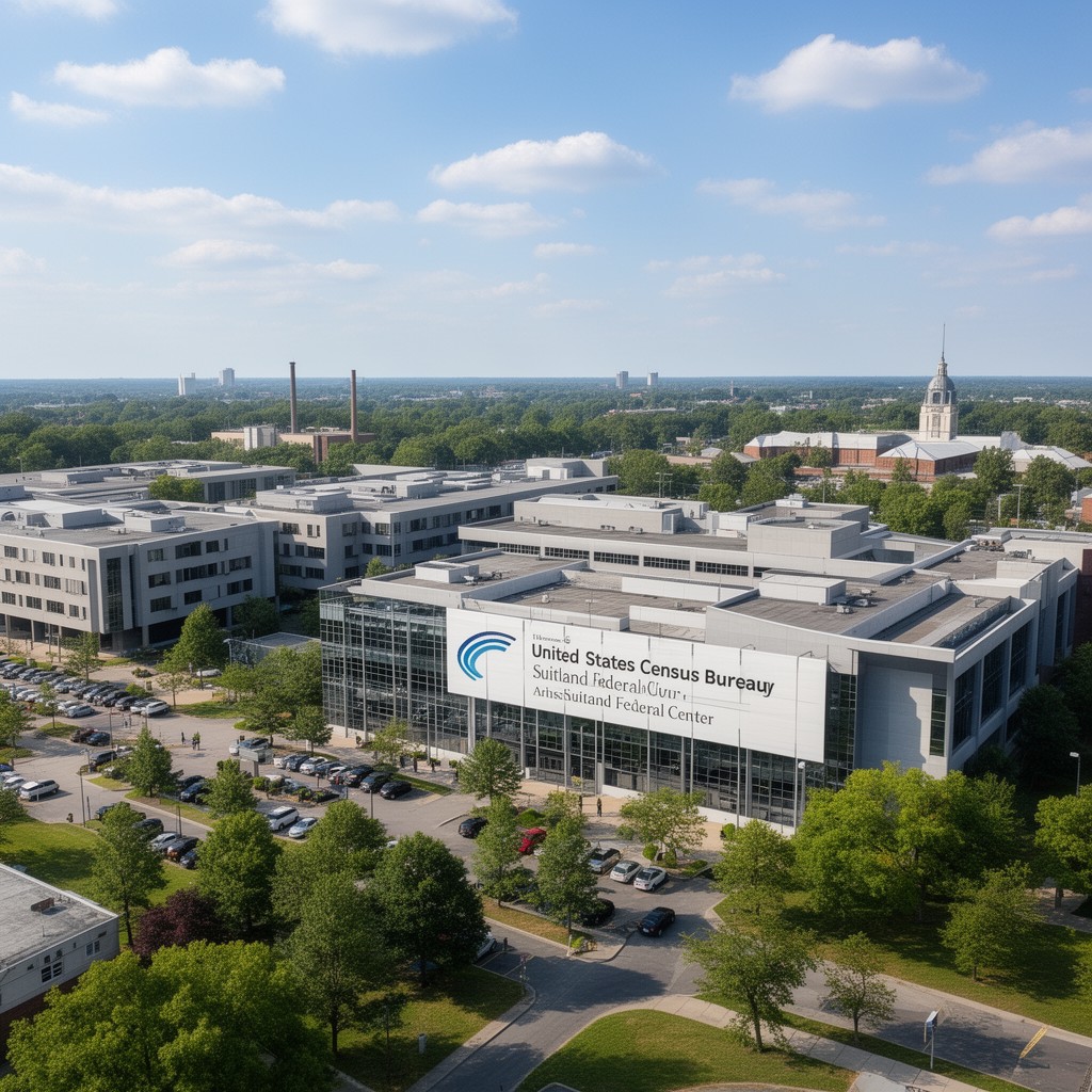 AI-generated illustration of United States Census Bureau Suitland Federal Center