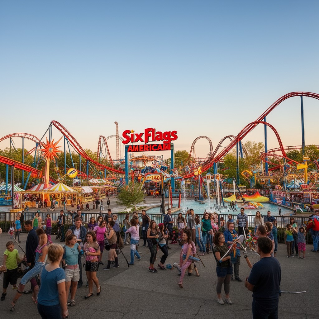 AI-generated illustration of Six Flags America