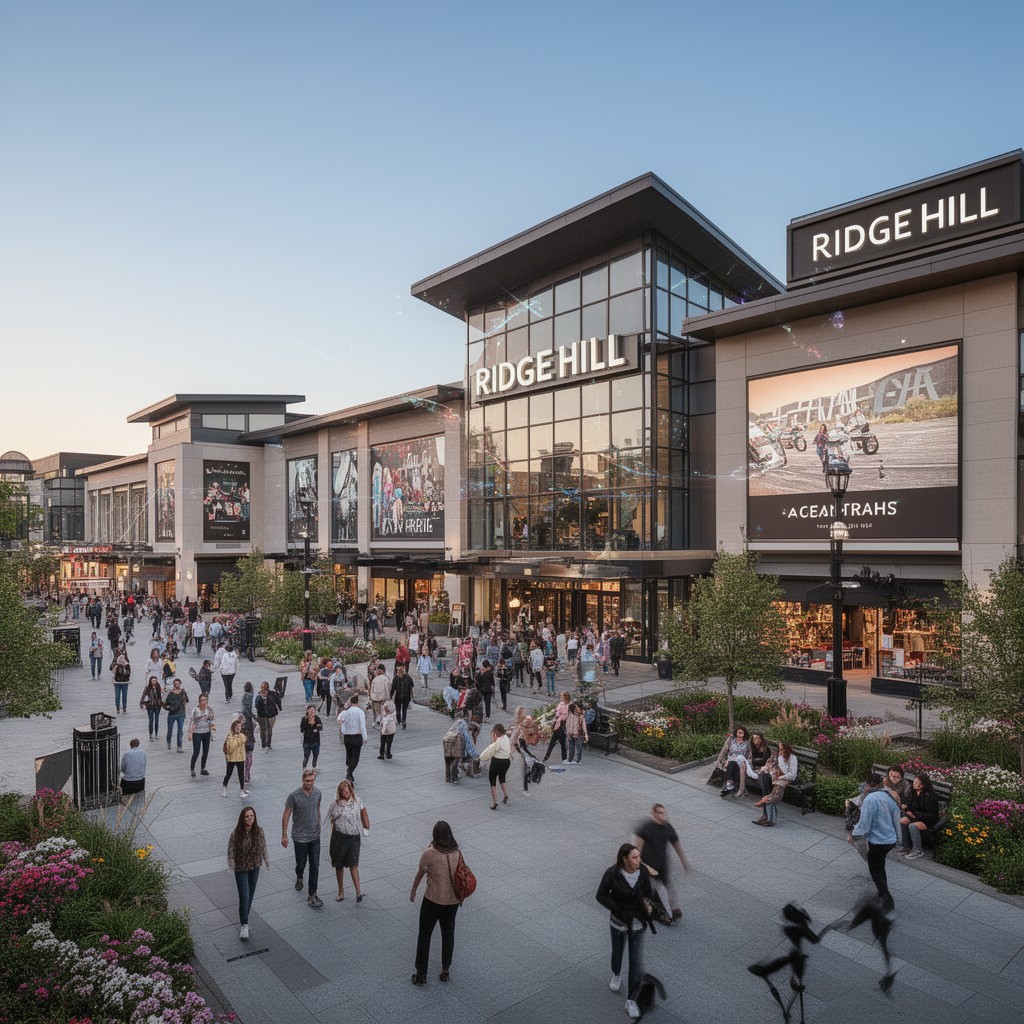 AI-generated illustration of Ridge Hill (shopping center)
