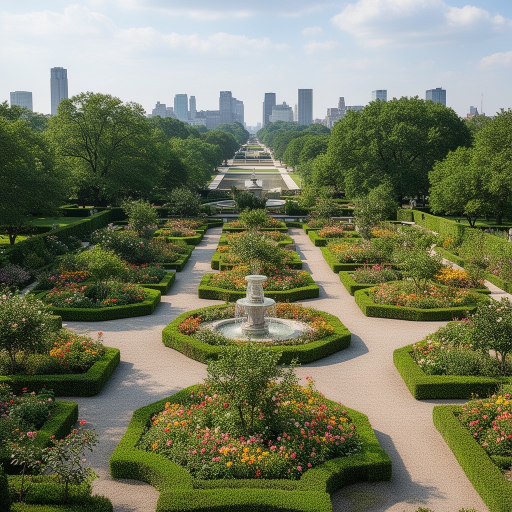 AI-generated illustration of Enid A. Haupt Garden (adjacent)