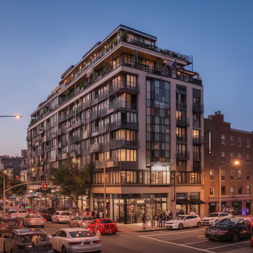 AI-generated illustration of The Line DC hotel