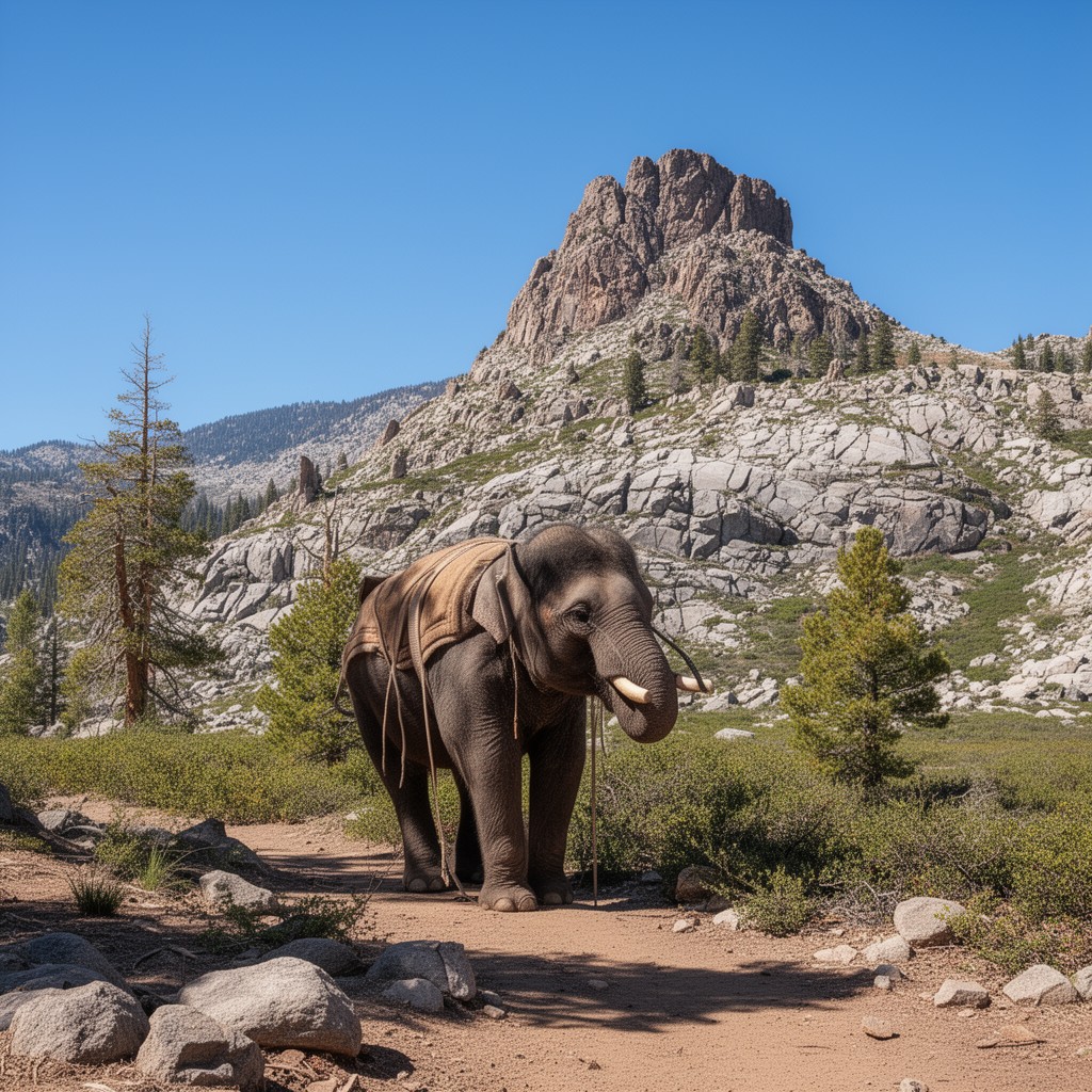 AI-generated illustration of Elephant Back