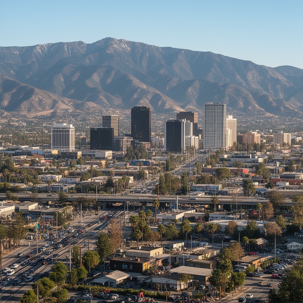 AI-generated illustration of city of San Bernardino, California