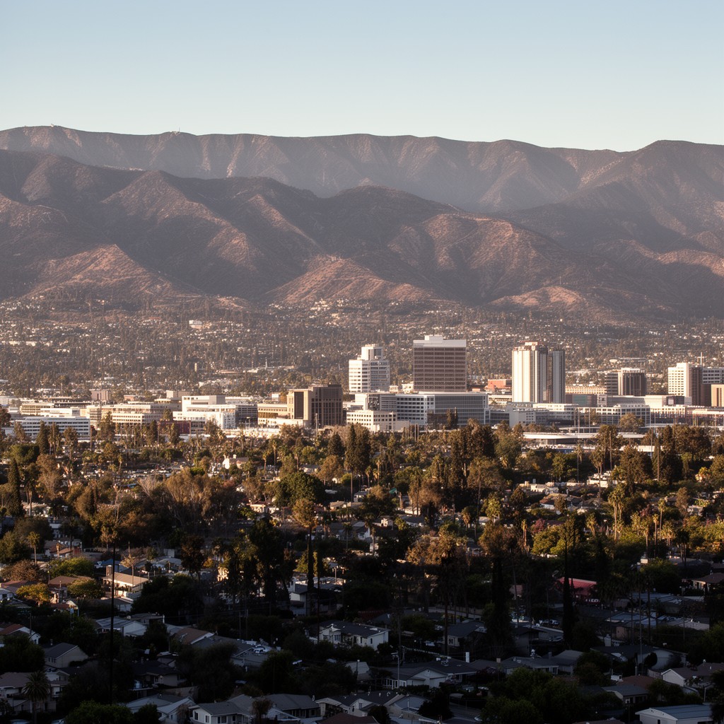 AI-generated illustration of city of Highland, California