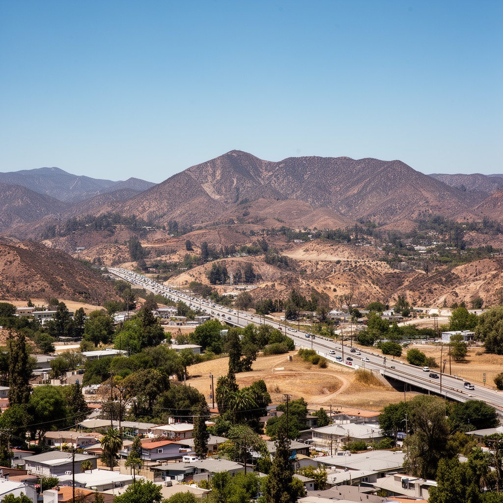 AI-generated illustration of community of Devore, California