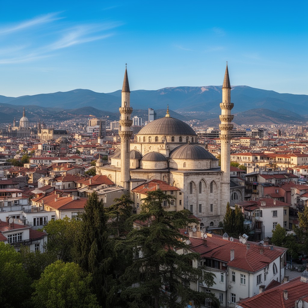 AI-generated illustration of Skopje