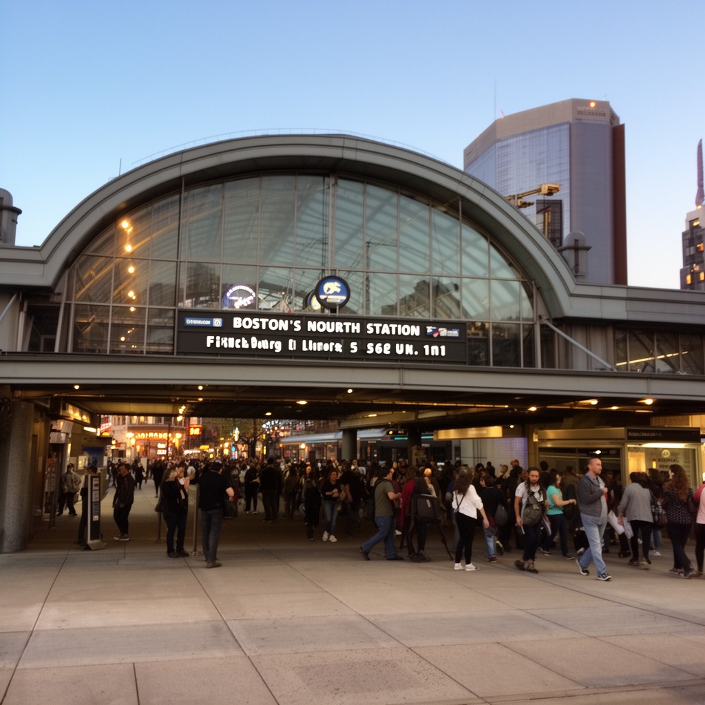 AI-generated illustration of Boston’s North Station (via Fitchburg Line)