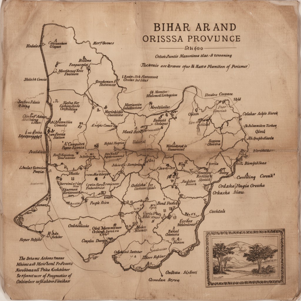 AI-generated illustration of Bihar and Orissa Province