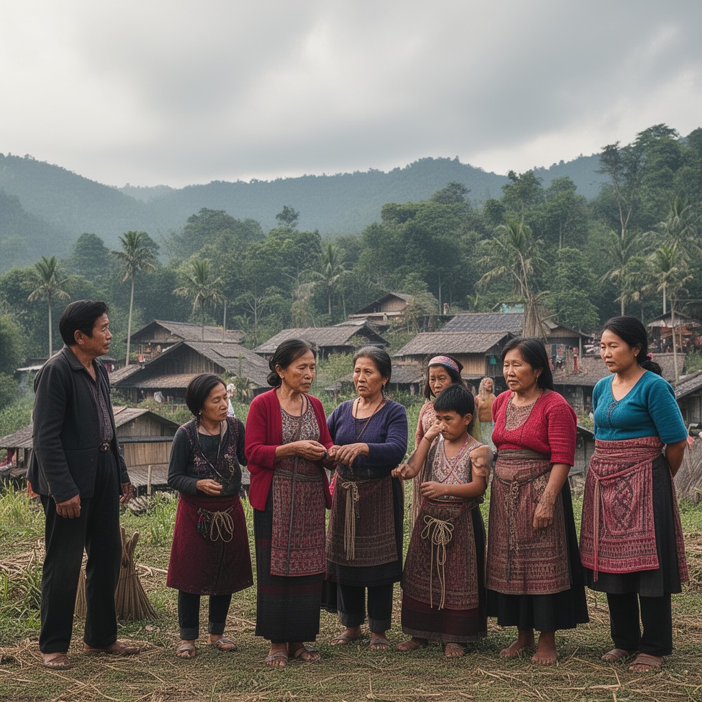AI-generated illustration of Dimasa people