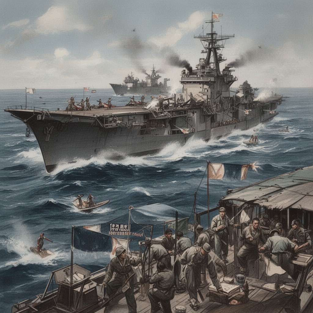 AI-generated illustration of Battle off Cape Engaño