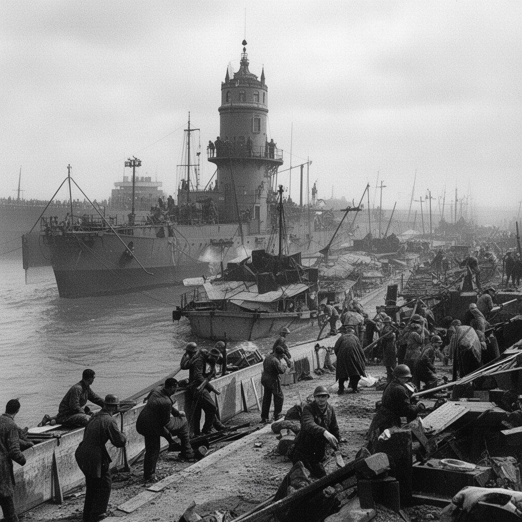 AI-generated illustration of German occupation of Dunkirk