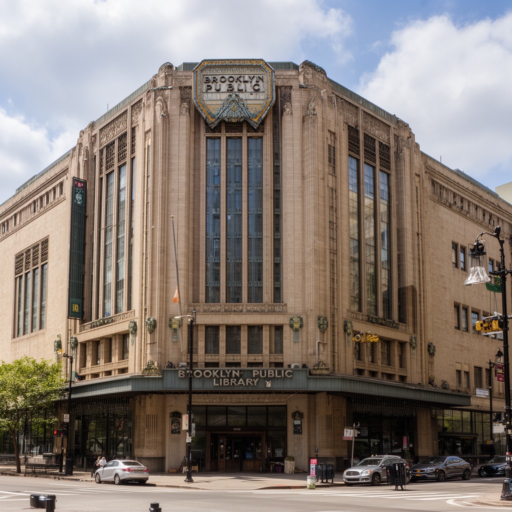 AI-generated illustration of Brooklyn Public Library (Central Library)