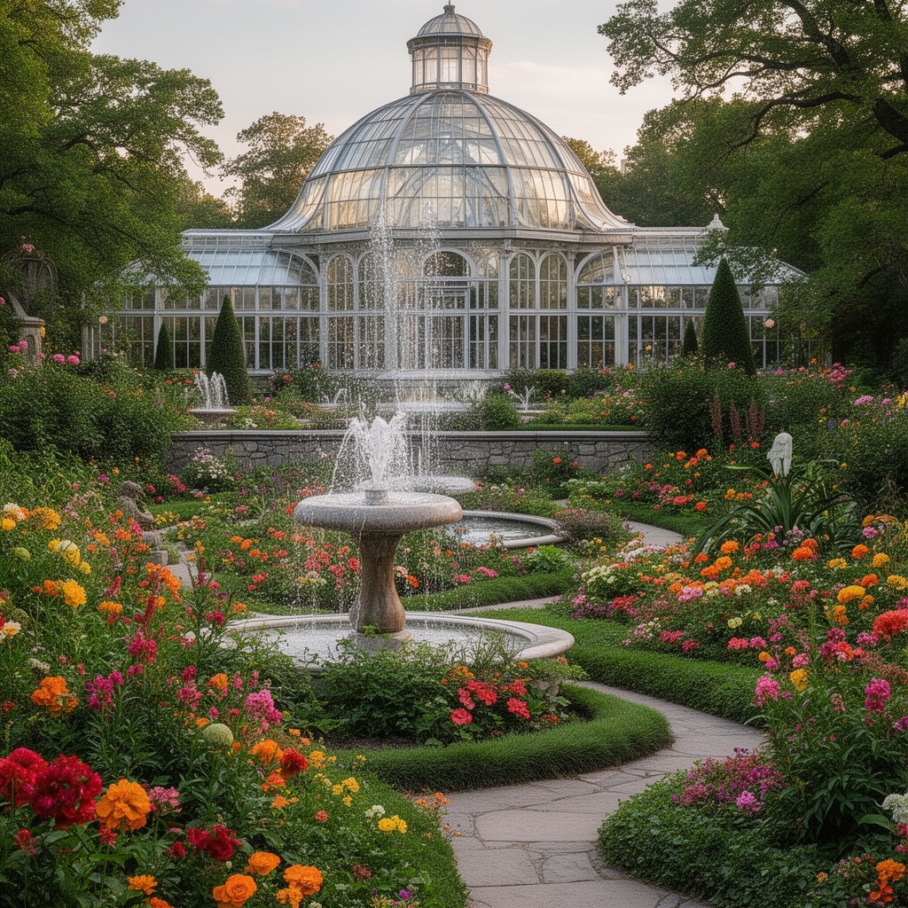 AI-generated illustration of Conservatory Garden