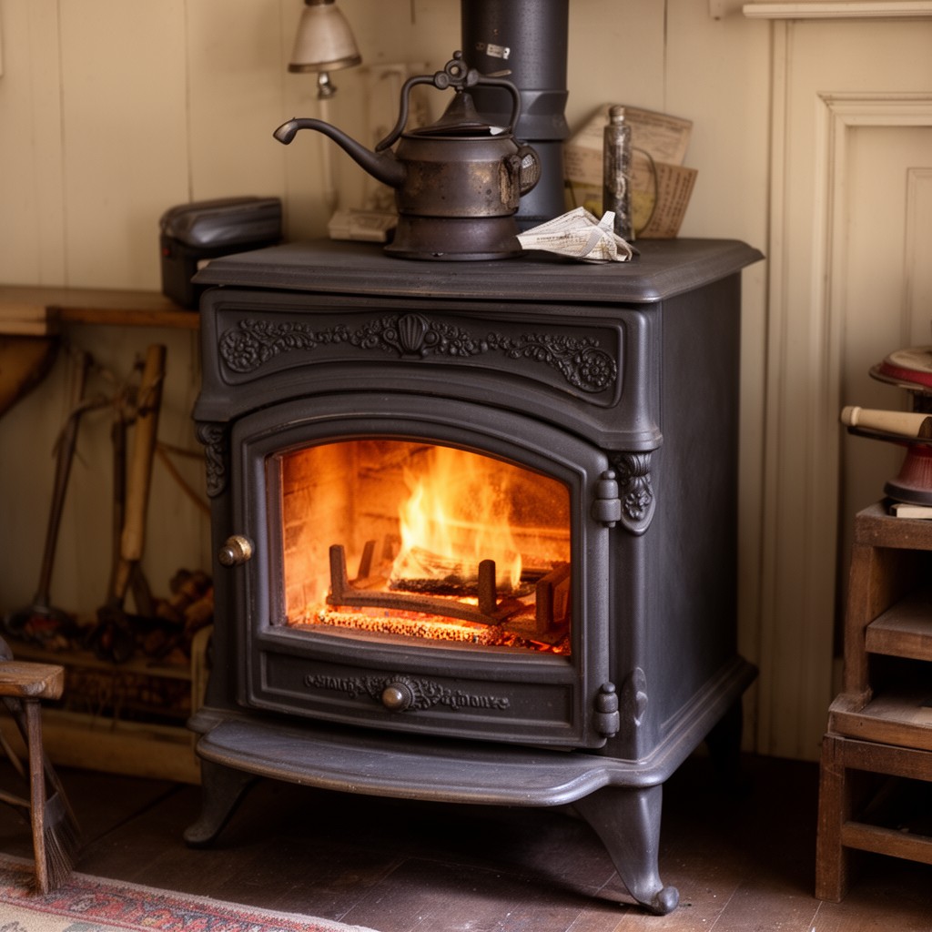 AI-generated illustration of Franklin stove