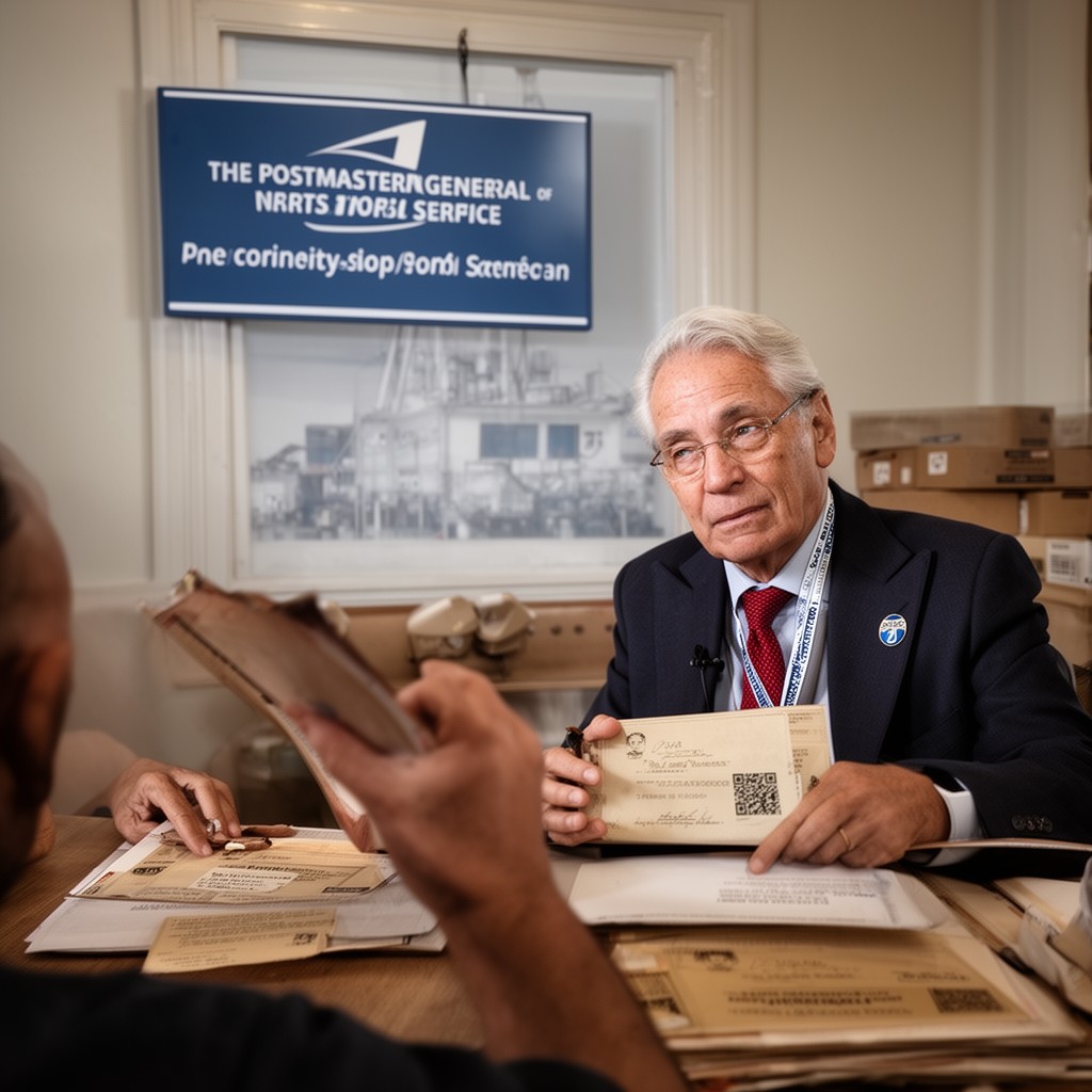 AI-generated illustration of Postmaster General of the United States