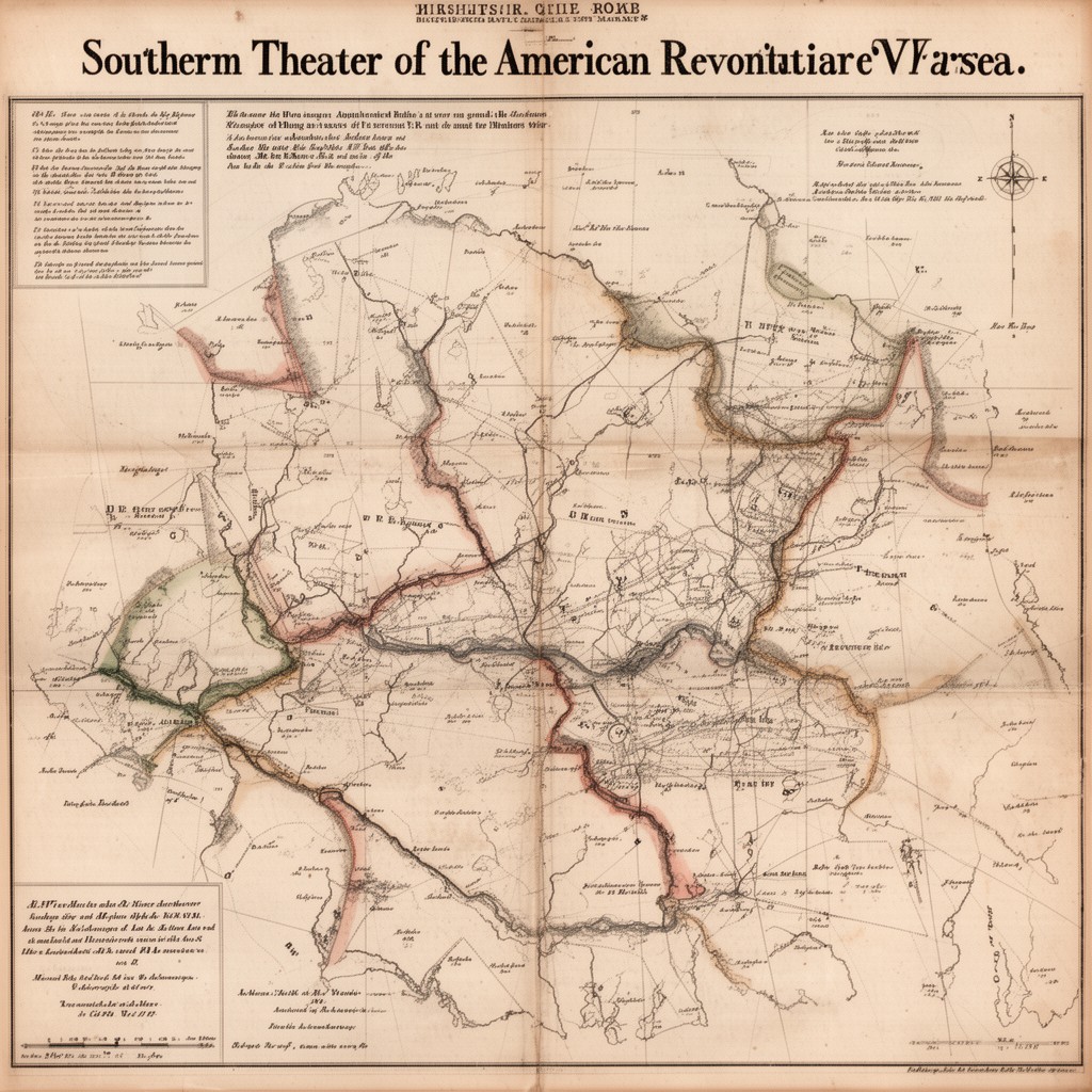 AI-generated illustration of Southern theater of the American Revolutionary War