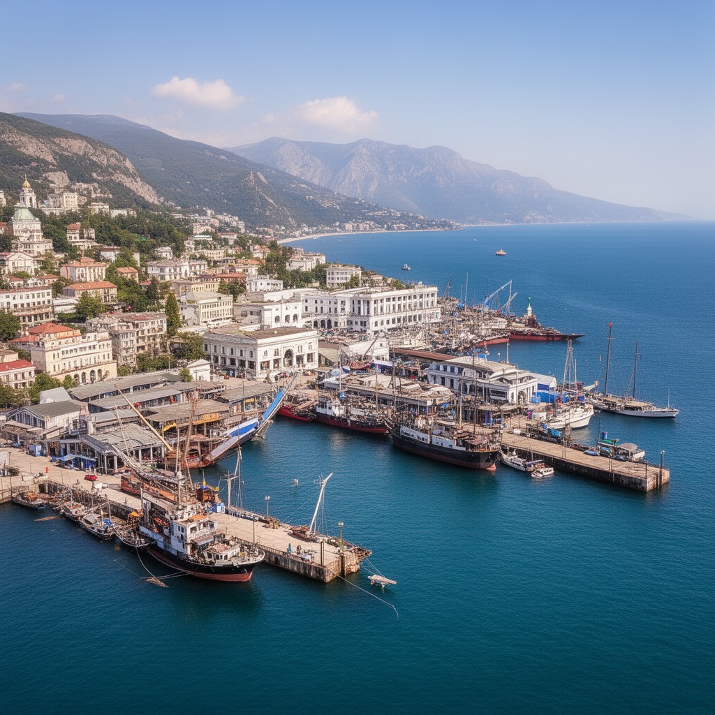AI-generated illustration of Yalta Sea Port