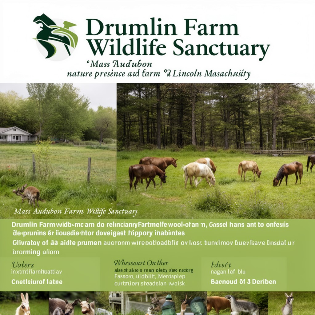 AI-generated illustration of Drumlin Farm Wildlife Sanctuary