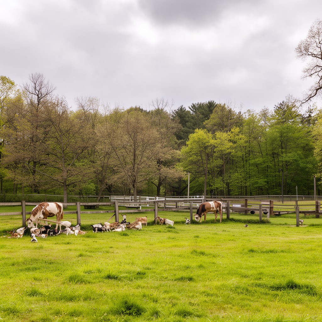 AI-generated illustration of Mass Audubon Drumlin Farm