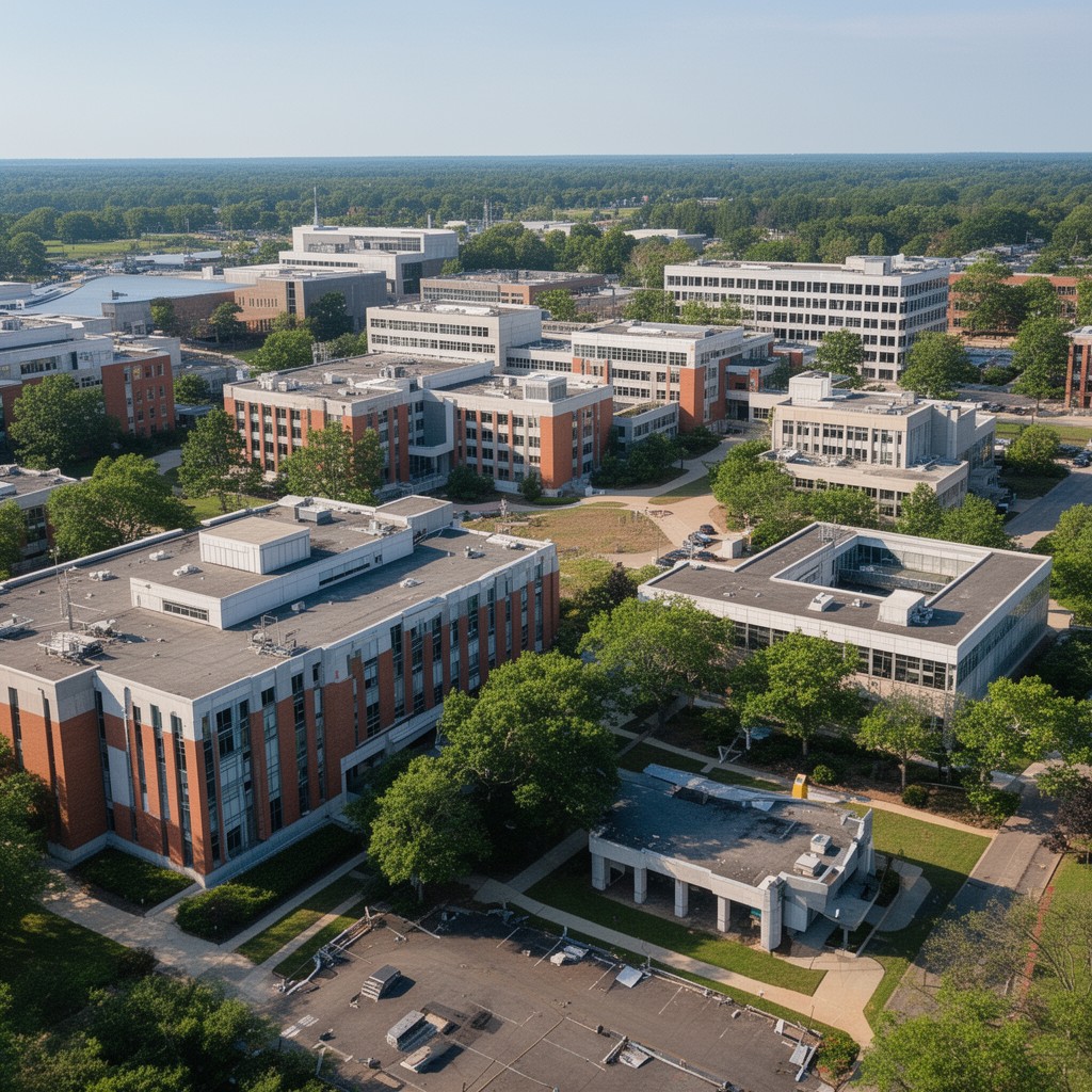 AI-generated illustration of Applied Physics Laboratory campus
