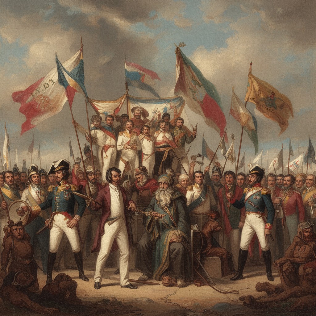 AI-generated illustration of Latin American independence movements