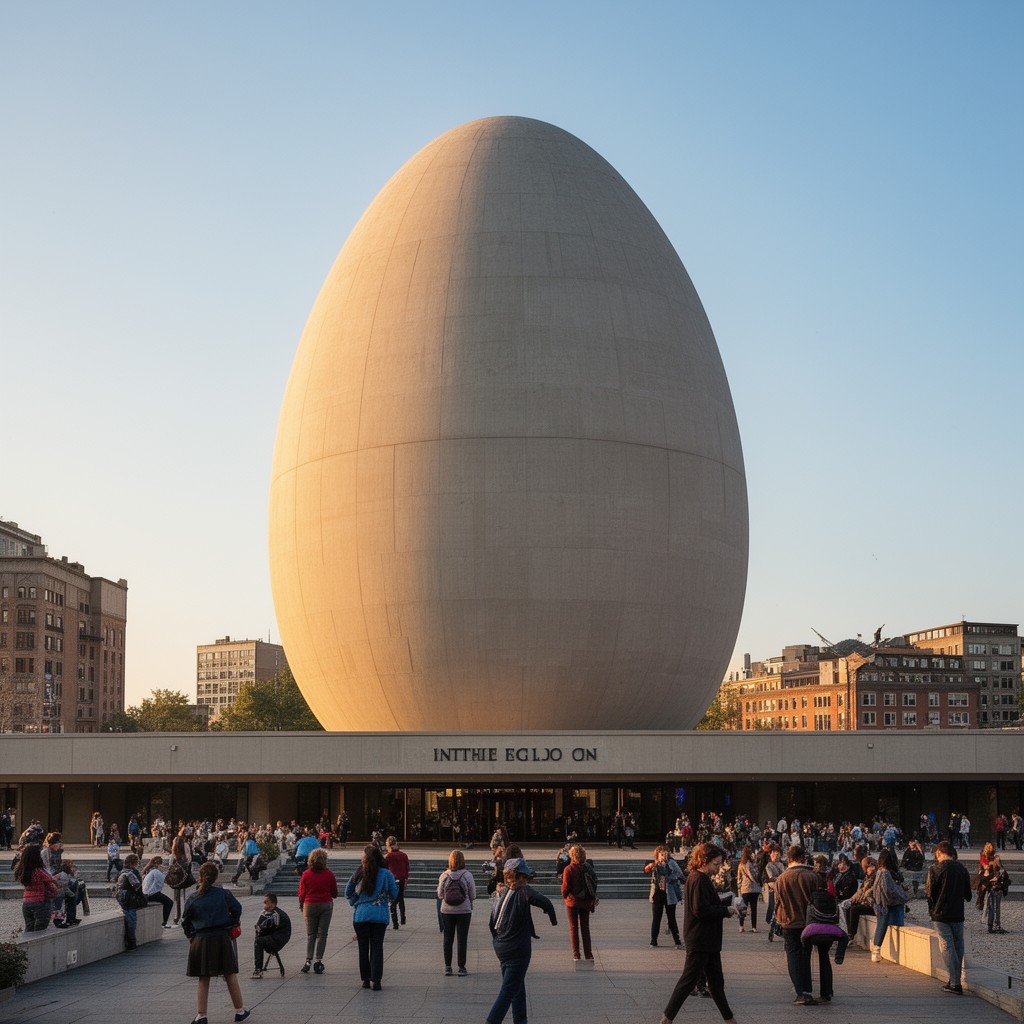 AI-generated illustration of The Egg (performing arts center)