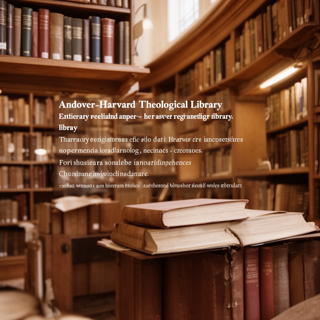 AI-generated illustration of Andover-Harvard Theological Library