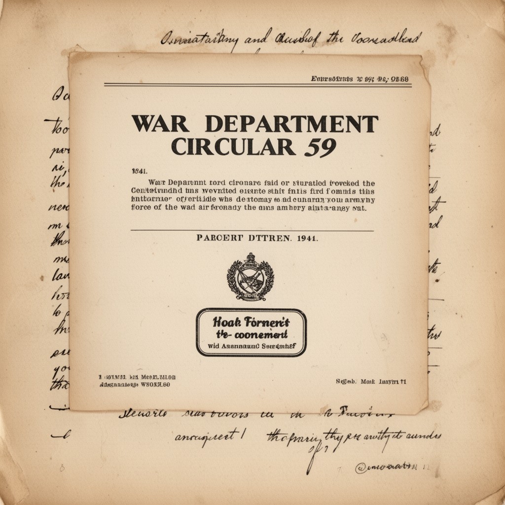 AI-generated illustration of War Department Circular 59 (1941)