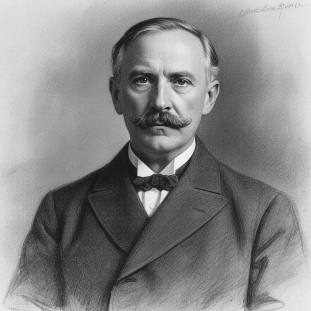 AI-generated illustration of Christian Lous Lange