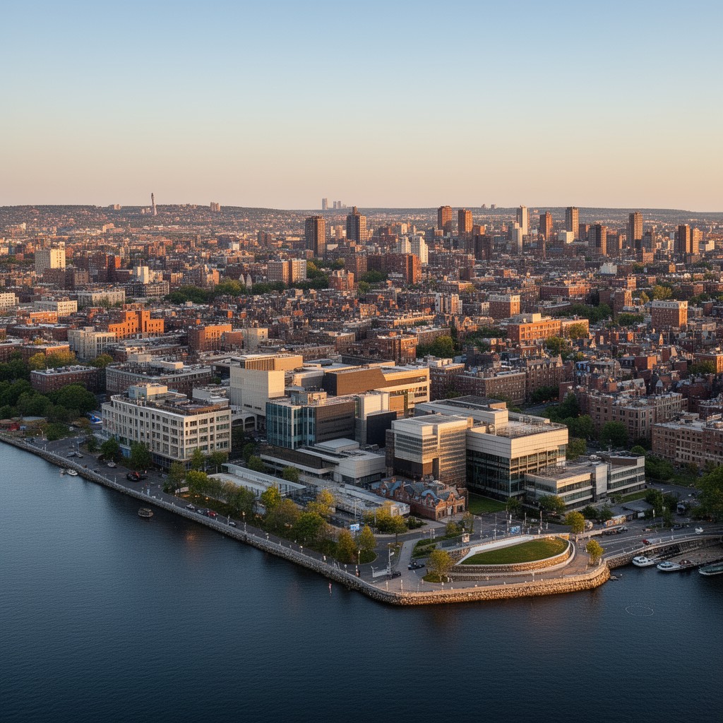 AI-generated illustration of Columbia Point