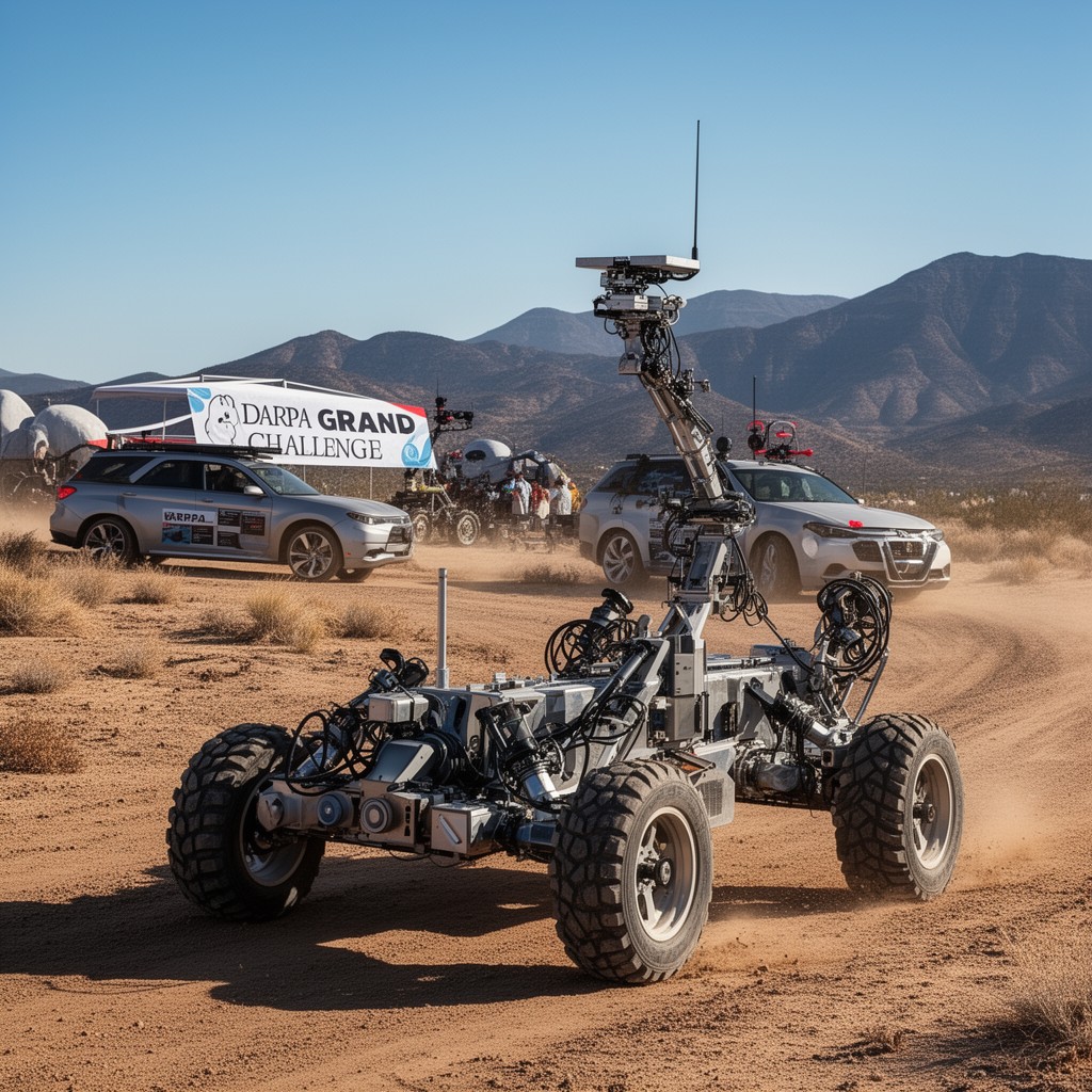 AI-generated illustration of DARPA Grand Challenge