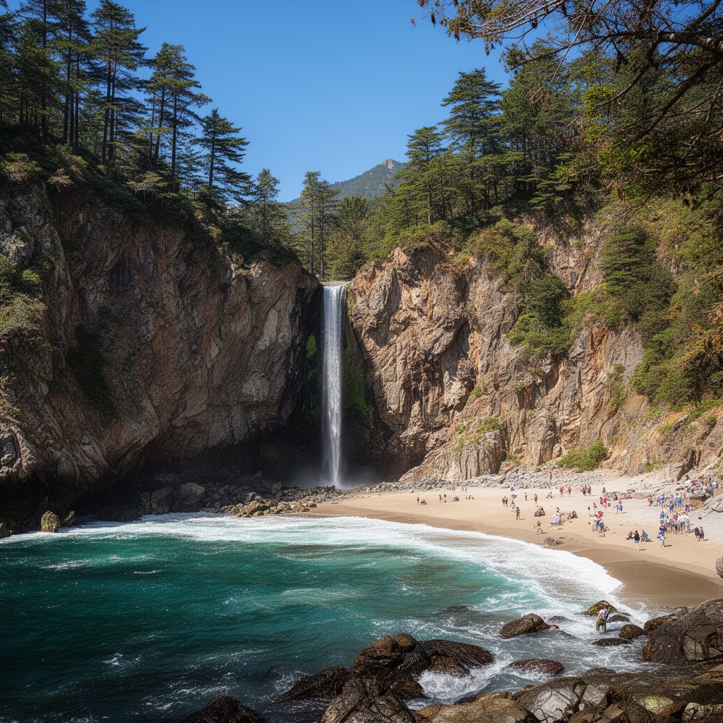AI-generated illustration of Julia Pfeiffer Burns State Park